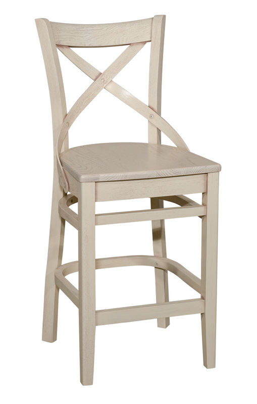 Барный стул с кожаным сиденьем
