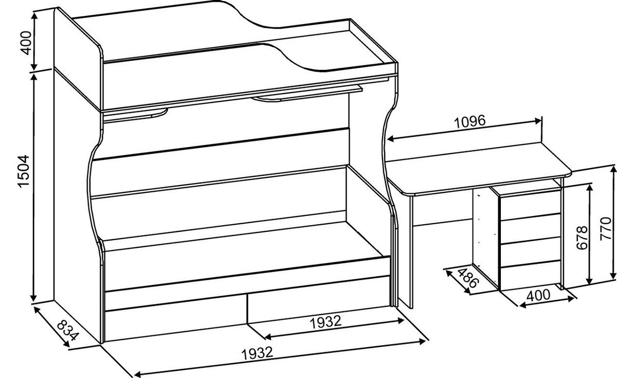схема сборки двухъярусной кровати со шкафом