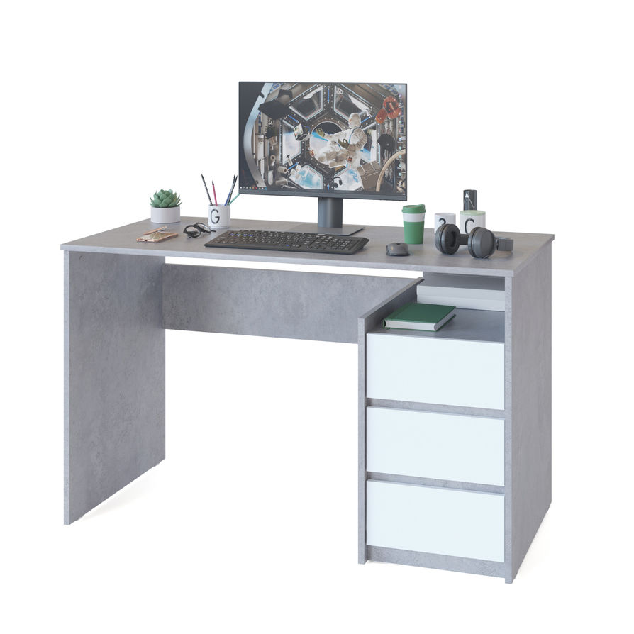 Купить письменный стол Сокол-Мебель: СПм-21 (бетон/белый)