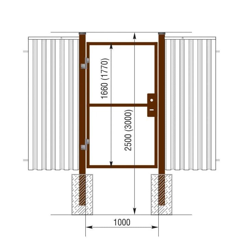 Размеры калитки из профнастила. Калитка под профлист чертеж. Размер столбов для калитки из профнастила. Размеры калитки под профлист. Стандартный размер Колитеи.